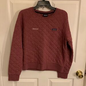 Patagonia Worn Wear Women's Organic Cotton Quilt Crew Chicory Red SZ M Honest